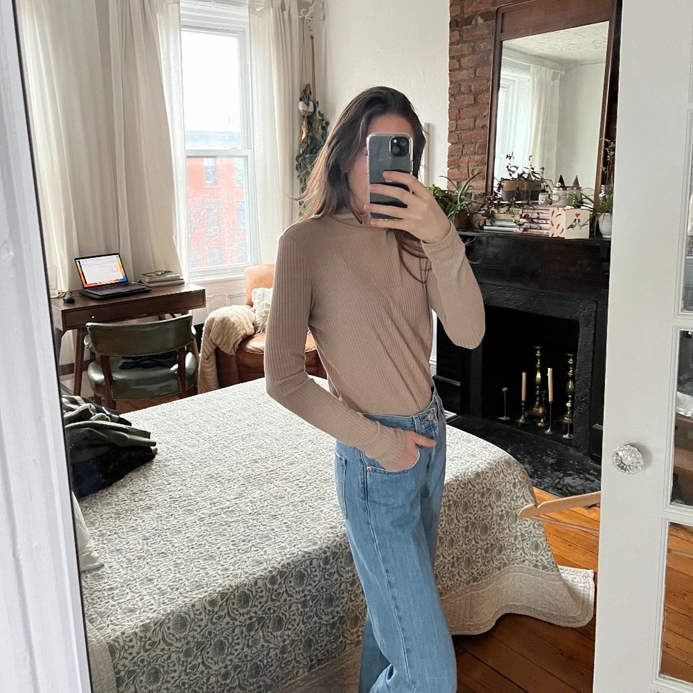 MNG by Mango rib knit top